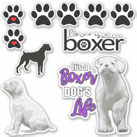 Stickers Chien Chien Chien Chien Blanc Amusant (Devant)