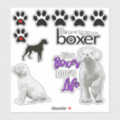 Stickers Chien Chien Chien Chien Blanc Amusant (Feuille)