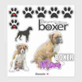 Stickers Chien Chien Chien Chiot Fun Boxer (Feuille)