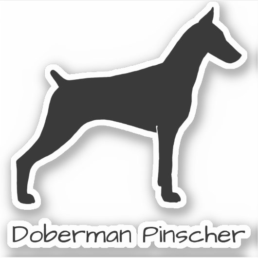 Stickers Chien Cool Doberman Pinscher Silhouette (Devant)