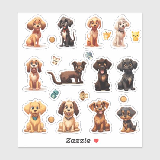 Stickers Chien Coupé (Feuille)