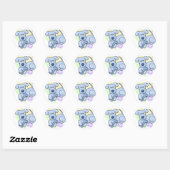 Stickers Chien Cute Blue Kawaii (Feuille)
