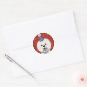 Stickers Chien Party Cute Bichon Frise (Enveloppe)