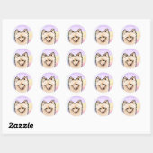 Stickers Chien Poméranien Géant Doux (Feuille)