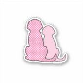 Stickers Chien Rose Vinyle Coupé Sur Mesure (Devant)