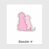 Stickers Chien Rose Vinyle Coupé Sur Mesure (Feuille)