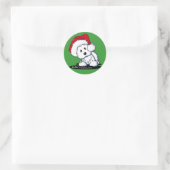 Stickers Chien Westie KiniArt Père Noël (Sac)