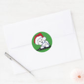Stickers Chien Westie KiniArt Père Noël (Enveloppe)