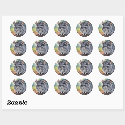 Stickers Chinchilla mignons (Feuille)