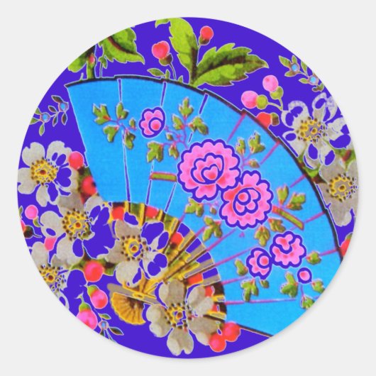 Stickers chinois Fan Blue (Devant)