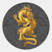 Stickers chinois Lucky Gold Dragon (Devant)