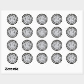 Stickers chinois noir et blanc double bonheur (Feuille)