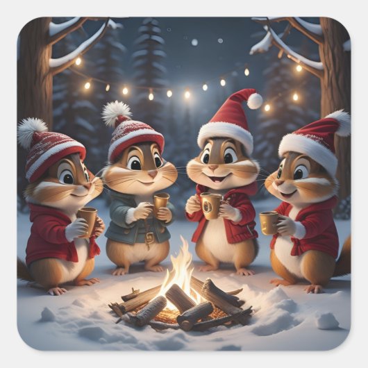 Stickers Chipmunks de Noël (Devant)