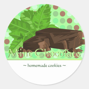 Stickers chocolat à la menthe personnalisables