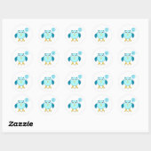 Stickers Chouette Bébé Bleu Cute (Feuille)