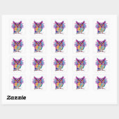 Stickers Chouette colorée (Feuille)