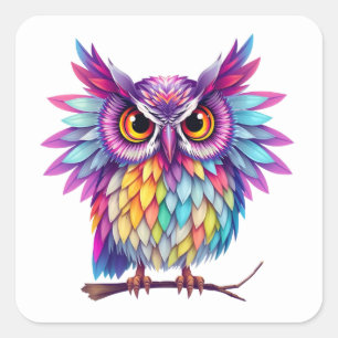 Stickers Chouette colorée