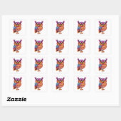 Stickers Chouette colorée (Feuille)