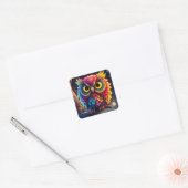 Stickers Chouette colorée (Enveloppe)