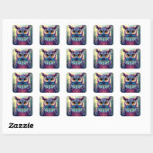 Stickers Chouette colorée (Feuille)