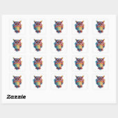 Stickers Chouette colorée (Feuille)