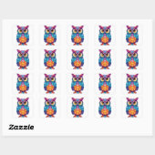 Stickers Chouette colorée (Feuille)