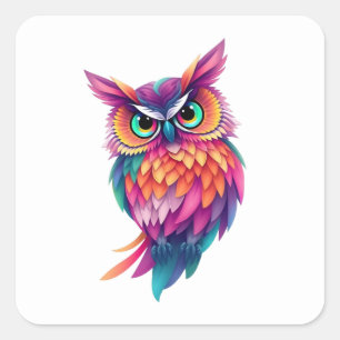 Stickers Chouette colorée