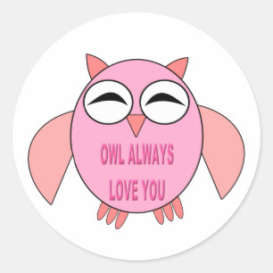 Stickers Chouette de message d'amour mignon