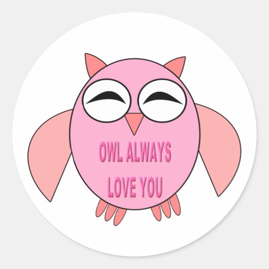 Stickers Chouette de message d'amour mignon (Devant)