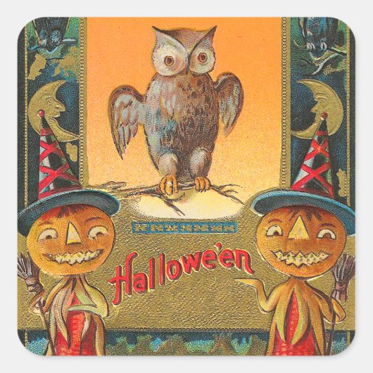 Stickers Chouette d'Halloween vintage - Trick ou T (Devant)