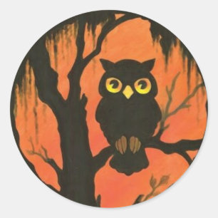 Stickers Chouette Halloween vintage