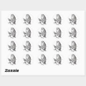 Stickers Chouette neige vintage (Feuille)