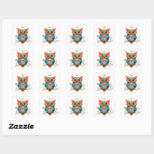 Stickers Chouette Romantique (Feuille)