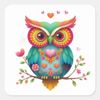 Stickers Chouette Romantique
