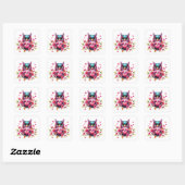 Stickers Chouette Romantique (Feuille)