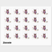 Stickers Chouette Romantique (Feuille)