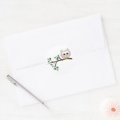 Stickers Chouette rose (Enveloppe)