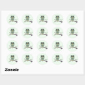 Stickers Chouette verte mignonne (Feuille)