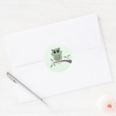 Stickers Chouette verte mignonne (Enveloppe)