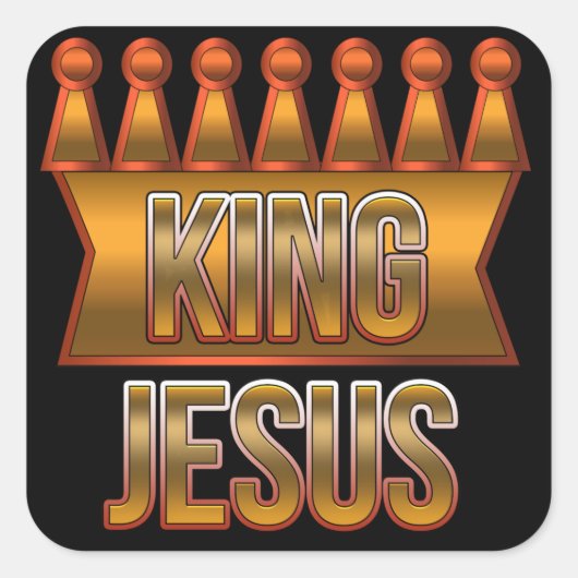Stickers Christian King Jesus Gold Crown (Devant)