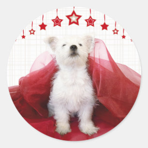 Stickers Christmas Westie Stars
