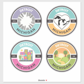 Stickers Circle de Detroit EST. 1701 (Ensemble de 