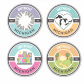 Stickers Circle de Detroit EST. 1701 (Ensemble de (Devant)