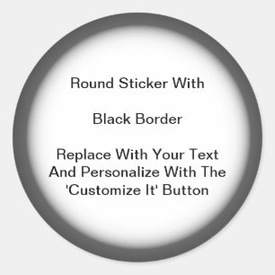 Stickers Circulaires Bordure Gris Noir Sur Feuille