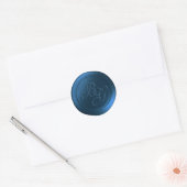 Stickers cire bleu foncé double monogramme (Enveloppe)