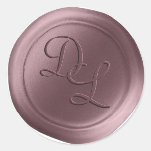 Stickers cire Mauve violet 2 lettres Monogramme