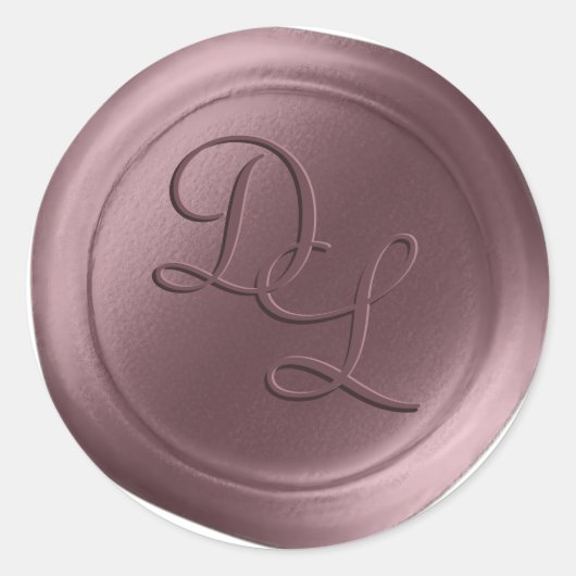 Stickers cire Mauve violet 2 lettres Monogramme (Devant)