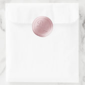 Stickers cire monogramme rose 2 lettres (Sac)