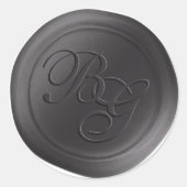 Stickers cire pour sceau en ébène gris Script Mono (Devant)