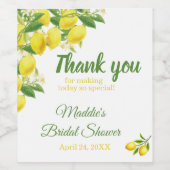 Stickers citron à thème Vin Merci (Étiquettes simples)